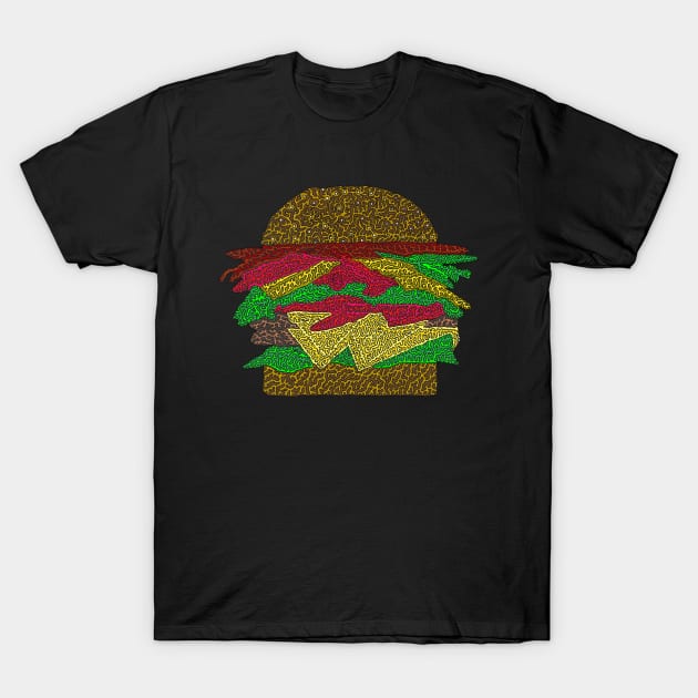 Monster Burger T-Shirt by NightserFineArts